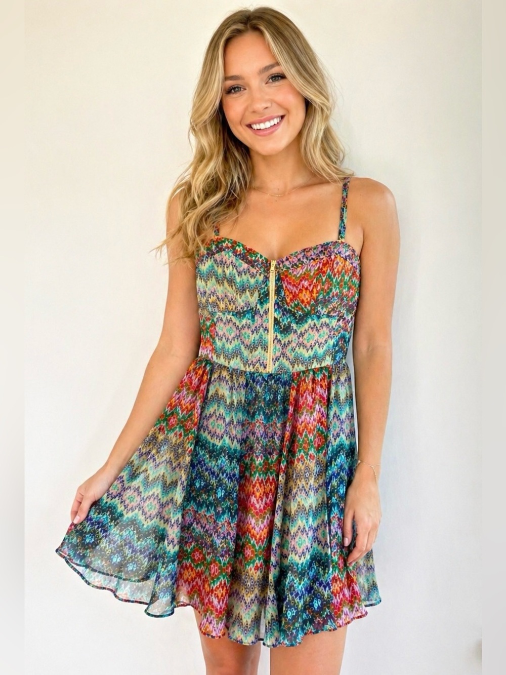 GUESS Bohemian Fit n Flare Bodice Dress Size 10
